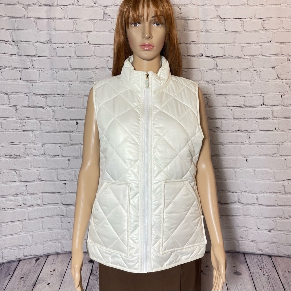 NWT New Kate Spade Cream Reversible Quilted Vest Size M